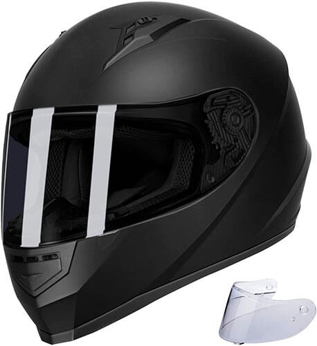 GLX Unisex-Adult GX11 Compact Lightweight Full Face Motorcycle Street Bike Helmet with Extra Tinted Visor